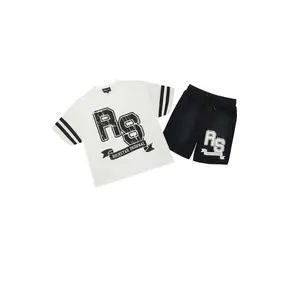 Alik White/Black Crop Boxy Tee Short Set