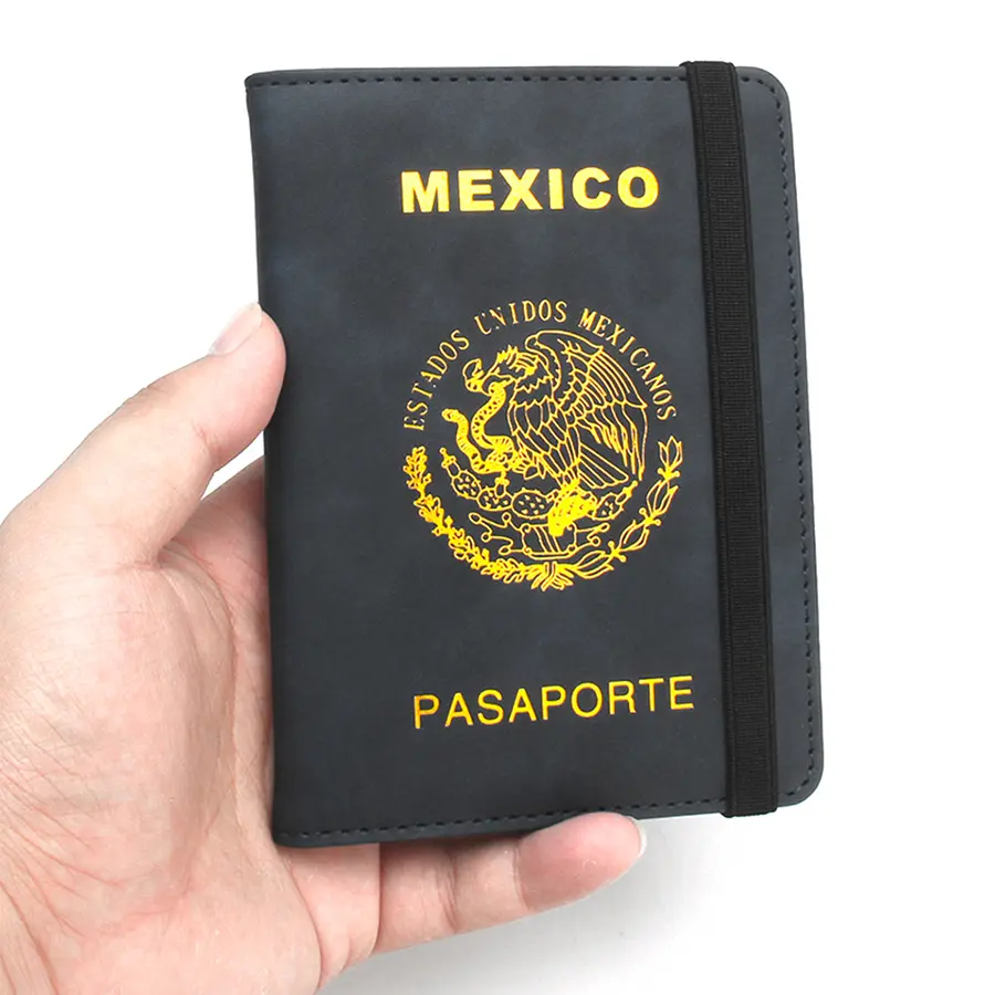 Unisex Synthetic Leather Mexico Passport Protector - Secure Closure Durable Cover, Passport Sleeve & Document Organizer for Estados Unidos Mexicanos Pasaporte, Travel Documents & Certification Cards