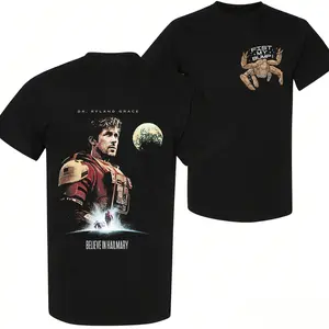 100% cotton casual style T-shirt for science fiction movie "The Haley Marie Project" (2026) Science fiction movie design Suitable for both men and women Suitable for summer and autumn wear A gift for science fiction fans and space enthusiasts