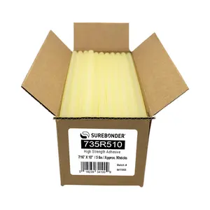 735R510 High Strength Hot Melt Glue Sticks - 7/16" x 10" | 5 Lb Box