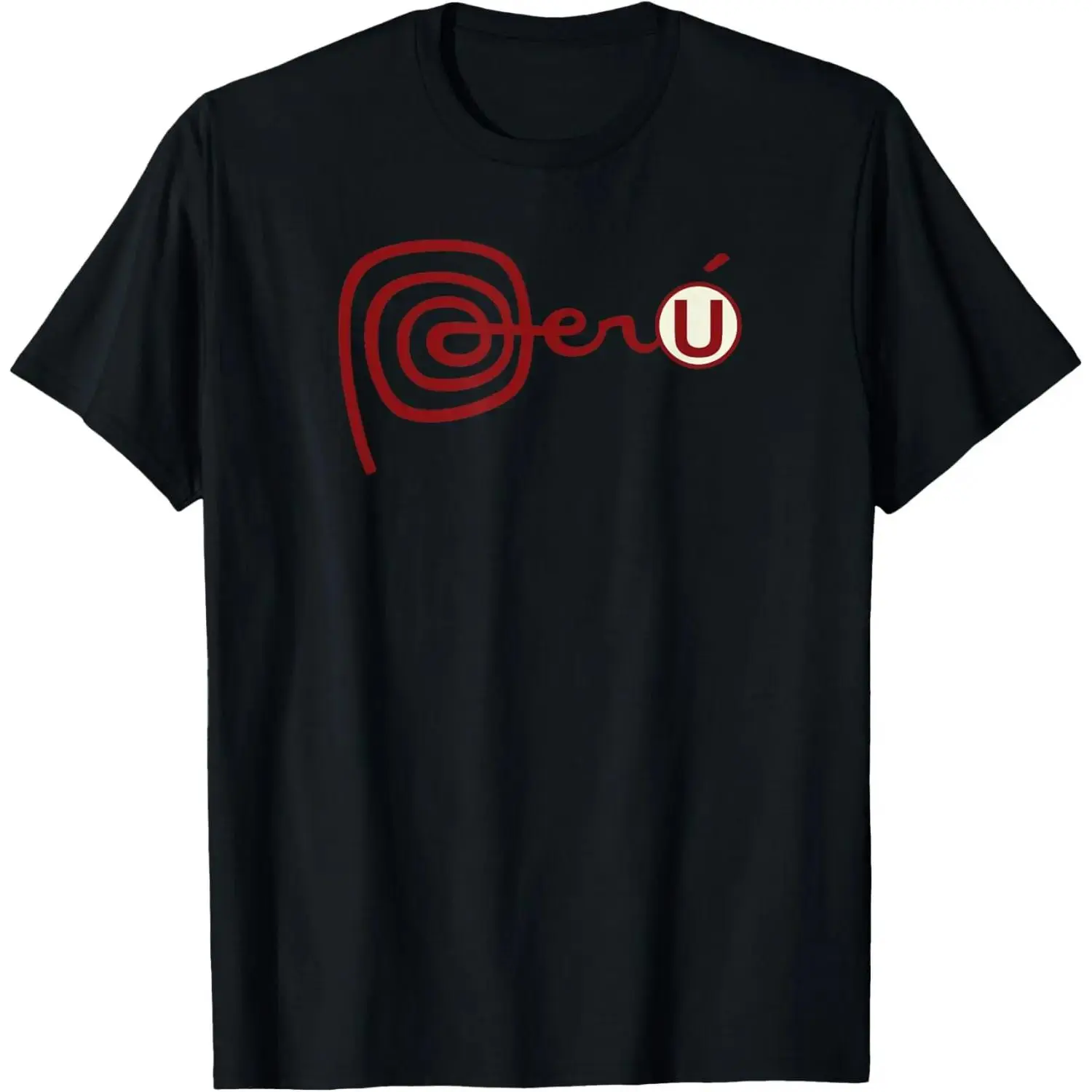 Men's Basic Graphic T-Shirt for Universitario de Deportes Fans, Classic Short Sleeve Peru Football Top in 100% Cotton, Tshirt, Shortsleeve, Fabric, Football Fashion, Printed Logo, Elegant, Casual, Menswear, Soft, Unisex Cut, Short-Sleeve Tee, Graphic Prin