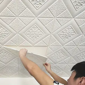 30/50pcs Self-Adhesive Wall Paper 3D Stereo Wall Stickers, Waterproof Moisture-Proof Ceiling Bedroom Background Decoration