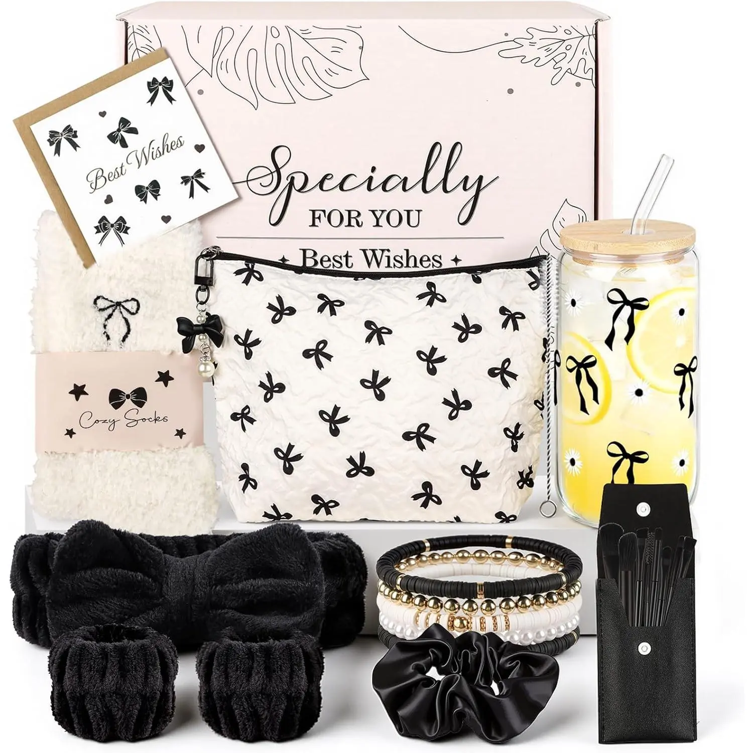 Exquisite Birthday Gifts for Girls Teens - Best Birthday Presents for Her - Unique Gift Baskets for Women - Graduation Gifts for Best Friends Girlfriend Daughter Mom Sister Coworker - Black