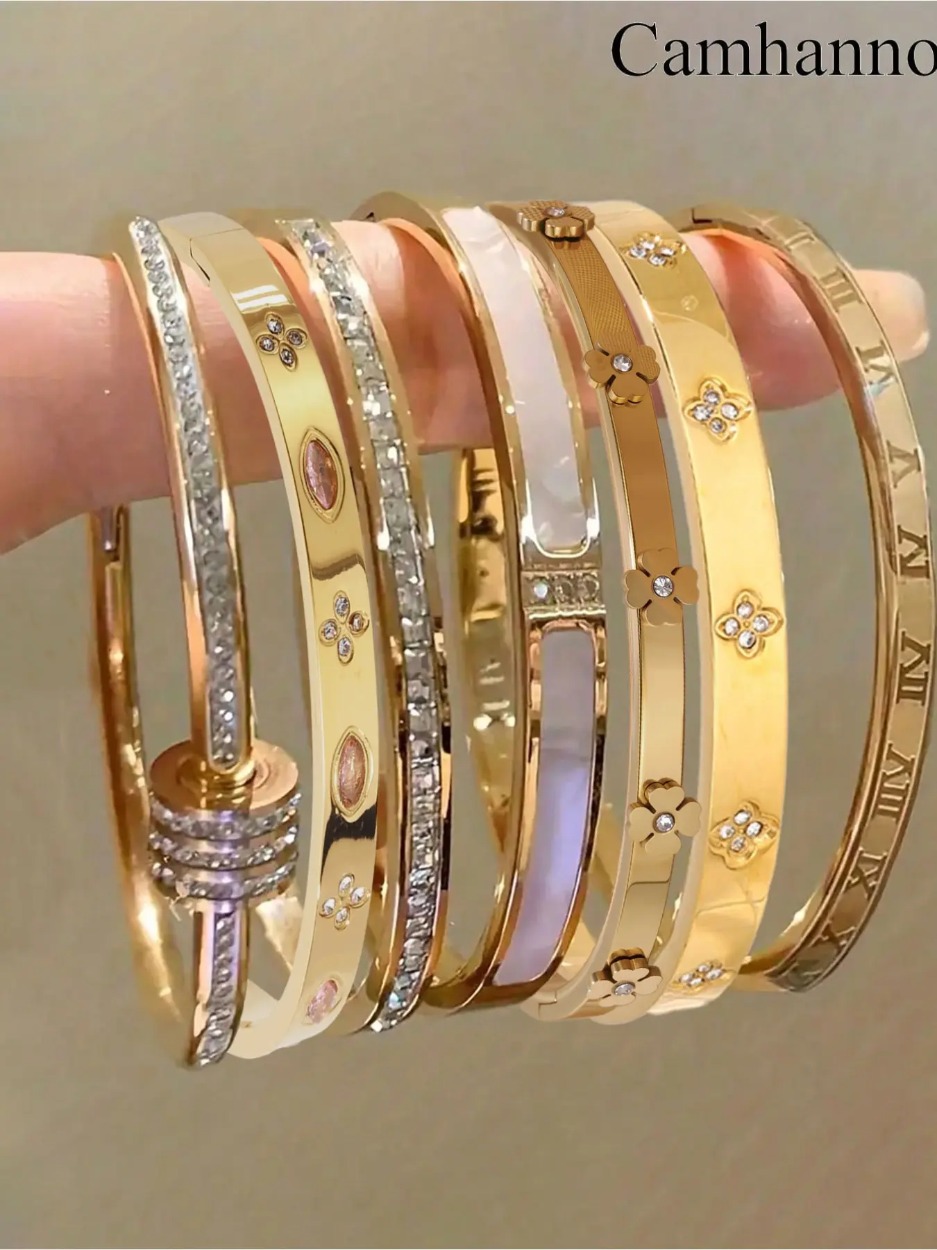 7-piece retro luxury stainless steel women's bracelet set, suitable for daily wear, party accessories, friend gifts, layered bracelets