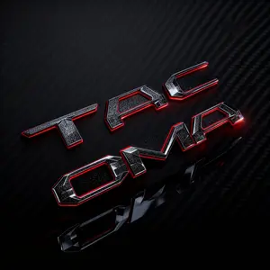 3D Gloss Black & Red Raised Tailgate Letters for Toyota Tacoma – OEM-Style Logo Upgrade with Deep Embossing, UV-Resistant, No Drill Installation – Perfect for TRD, Off-Road & Truck Enthusiasts(2024–2025)