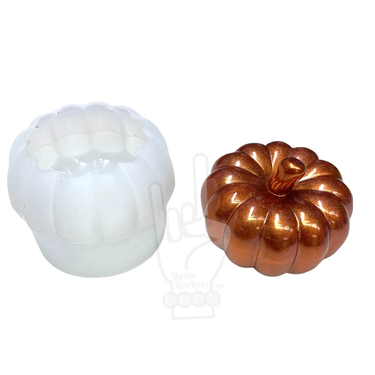 3D Pumpkin with Stem Silicone Mold