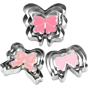 9 count Bowknot Cookie Cutters Cute Bow Shape Cookie  Molds Biscuit Cutters for Women Birthday Party  Shower DIY Craft Baking Supplies