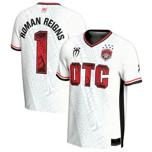 Roman Reigns Number One OTC WWE Soccer Jersey Polynesian Tribal Pattern Streetwear Loose Casual Gym Sport Fan Shirt For Men Women Fall Winter Spring Tee Top