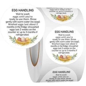 2" Egg Stickers for Fresh Farm Eggs - 500pcs Market Egg Handling Stickers Unwashed Egg Sticker Labels for Chicken Quail Farmhouse