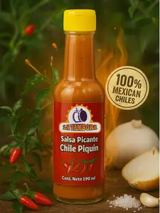 LA TAMBORA Chile Piquín Mexican Hot Sauce 6.42 FL OZ / 190 ml (1 Pack)