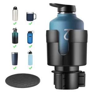 Car Cup Holder Expander with Adjustable Base for Large Bottles 16-40oz - Fits Yeti, Hydro Flask, and 20-40 oz Water Bottles