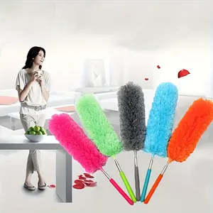 1pc Retractable Manual Microfiber Dust Cleaner with Feather Duster - Heavy-Duty Multi- Cleaning Brush Suitable for Household, Car, Air Conditioning, Furniture - Compact & Portable Manual Operation
