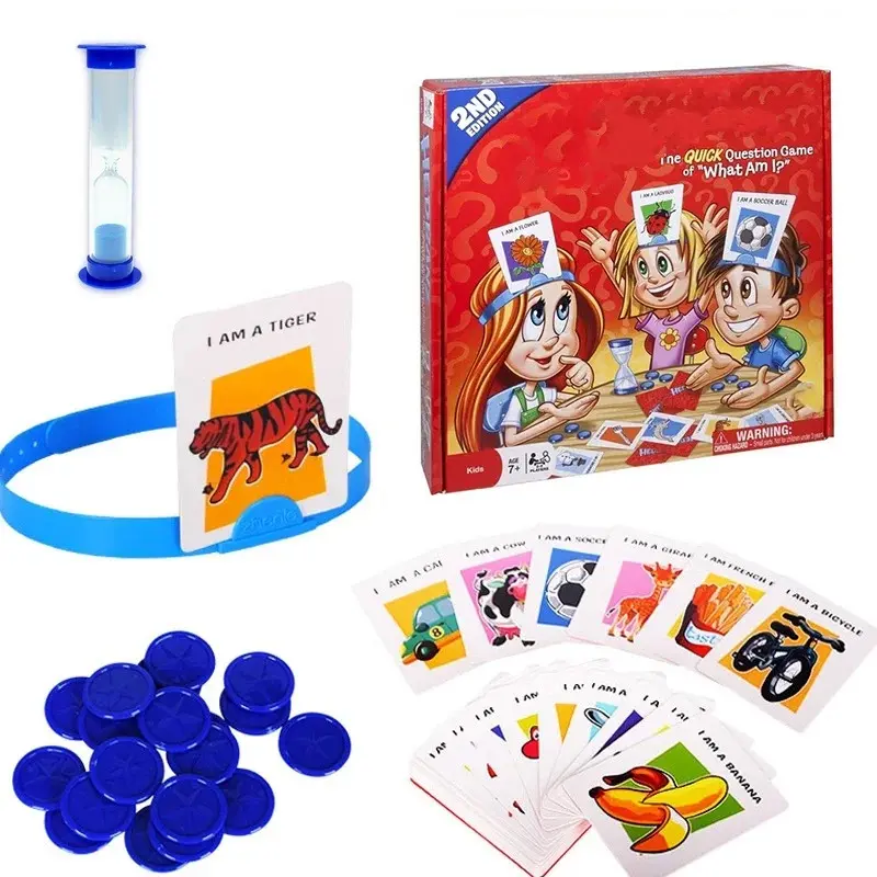Kids Funny Cards Board Game Toy Guess Who I Am Game Family Party Table Game Parent-Child Interactive Educational Board Game Toy Gifts