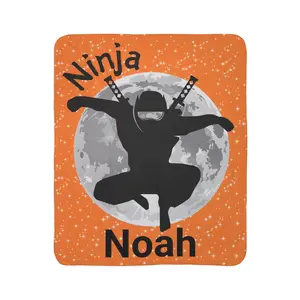 Personalized Ninja Blanket: Custom Kids Fleece Throw, Martial Arts Decor