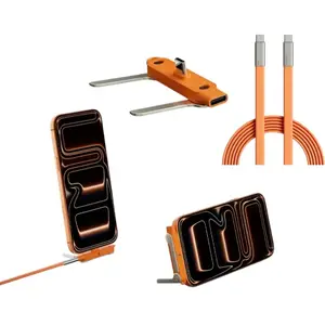 360° Rotating Stand 240W SuperCharge Cable, Invisible Phone Holder 2-in-1 Charging Cable, Zinc Alloy Silicone Type-C Compatible with Apple Samsung, Essential for Gaming Office Car Use Perfect Gift