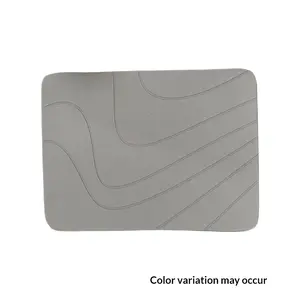 Minimalist Kitchen Drying Mat - Large Diatomaceous Earth Dish Holder Mat with Engraved Texture | White/Light Gray/Dark Gray Countertop Drip Tray