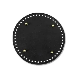 1-4Pcs round PU Leather Bag Bottom Knitting Crochet Bags Bottom Shaper Pad Cushion Base for DIY Handbag Purse Making Supplies NONE