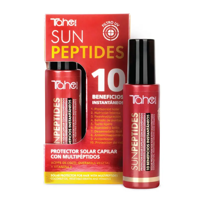Tahe Botanic Solar Hair Sun Protector with Sun Peptides, Coconut Oil, Plant-Based Keratin, and Vitamin E, 100 ml