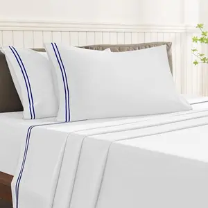 SUBRTEX Home Silky Soft Tencel Cotton Bed Sheets - Cooling Bed Set with Deep Pockets, Full Size Fitted, Flat Sheet, and Pillowcases