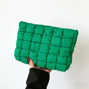 Large Capacity Quilted Design Clutch, Travel Storage Bag With Zipper, Perfect Christmas Gift Idea,Portable Travel Storage Bag for Women & Girls,UU