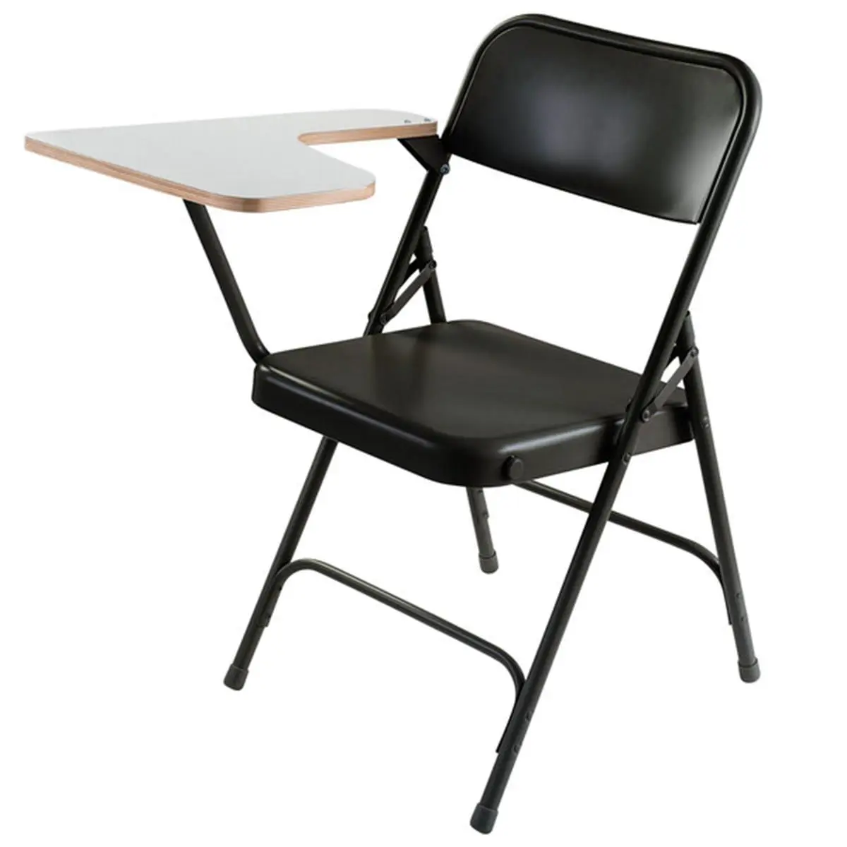 National Public Seating 2 Single Seat Foldable Ergonomic 5210R Tablet Arm Folding Chairs, Right Arm, Black Surface, Black Frame, Foldable Ergonomic Chair