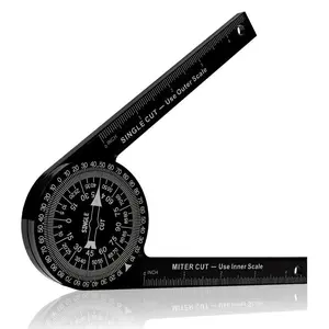 【FathersDayGift】Aluminum Miter Saw Protractor | 7-Inch Rust Proof Angle Finder Featuring Precision Laser Engraved Scales Saw Protractor with Measuring Rulers for Angle Finder Carpentry, Crown Molding Tool, Baseboard building trade CNC Machined Woodworking