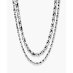 JAXXON - Rope Chain Stack - Silver - Box Clasp