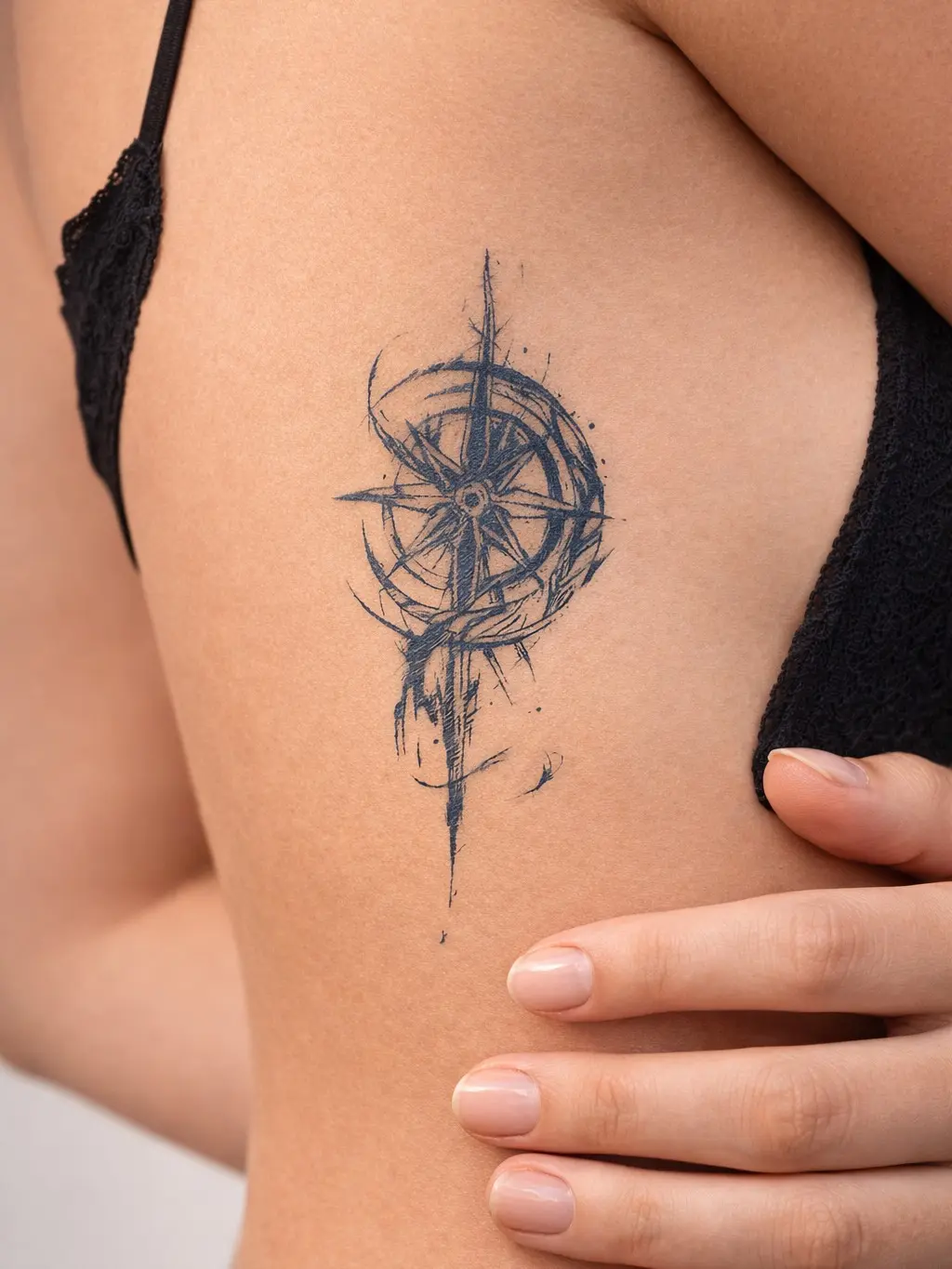 Realistic Compass Tattoo | Nautical Waterproof Temporary Fake Tattoo