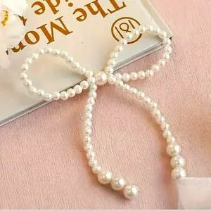 Pearl Bow Decorations, Beaded Garland For Party Supplies, Cake Shop & Florist Rose Bouquet DIY Decor