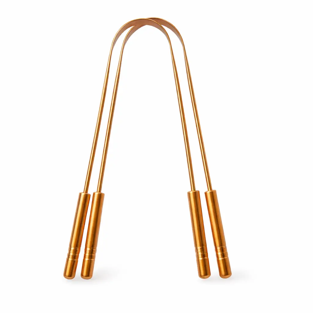 Tongue Scraper • 100% Copper (2 Pack) Premium Tongue Cleaner • Improve • Cleaning Tool
