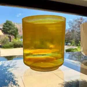 Crystal Tones ~ Libyan Gold Tektite, Celestial Rings 6” G-40 Singing Bowl