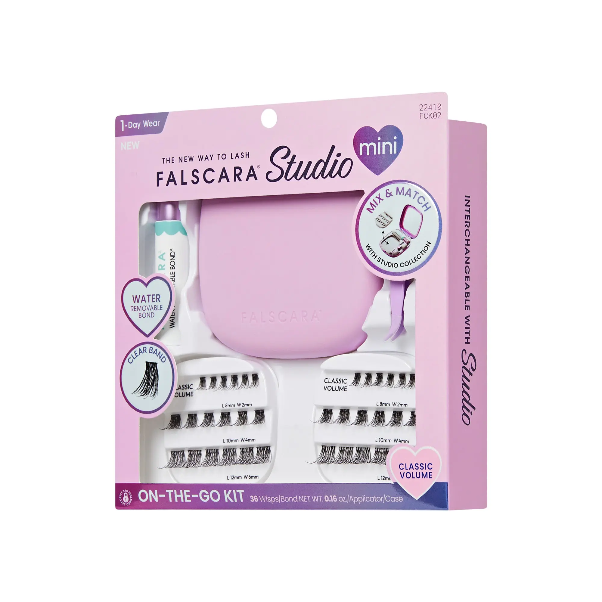 Falscara Studio Mini On-The-Go Kit - Classic Volume | DIY False Lash Extensions, Cluster Lash, Wispy Lashes, 36 Wisps, 8mm-12mm Falscara Studio Mini On-The-Go Kit - Classic Volume | DIY False Lash Extensions, Cluster Lash, Wispy Lashes, 36 Wisps, 8mm-12mm