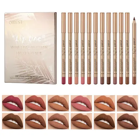 12PCS Matte Lip Liners Multi-Pack - Long-Lasting, Smudge-Proof, Easy-Coloring Lip Makeup Pencils with Non-Harmful Additives, Color Correction for Adults (Beauty & Personal Care Essential)