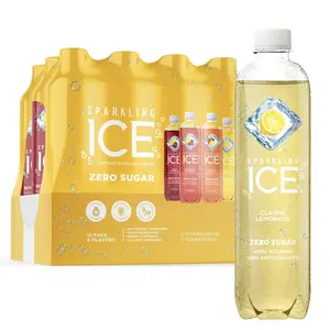 Sparkling Ice Lemonade Variety Pack, Flavored Sparkling Water, Zero Sugar, with Vitamins and Antioxidants, 17 fl oz, 12 count (Berry Lemonade, Raspberry Lemonade, Peach Lemonade, Classic Lemonade)