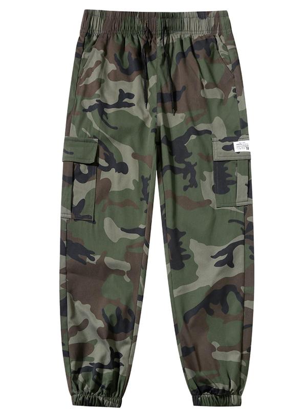 Men's High-End Luxury Camo Pants, Loose Fit, Elastic Waistband, Comfortable Sportswear, Perfect Gift, Outdoor & Dating, Christmas Essential