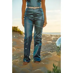 Selene Metallic Straight Leg Pant - Blue Selene Metallic Straight Leg Pant - Blue