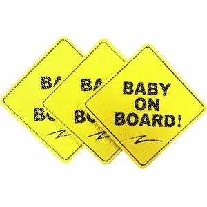 Baby on Board Sticker Sign,See Through When Reversing Decal, 3 Packs