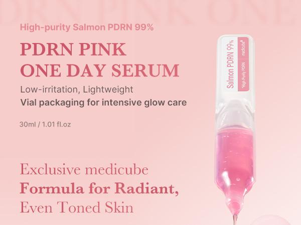 [medicube] PDRN Pink One Day Serum | PDRN Pink Skindrop Serum | 99% Salmon DNA, PDRN, Uneven skintone, Korean skincare, Single-Use Vial