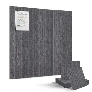 Acoustic Felt Wall Panels, 30×30cm Self-Adhesive Soundproof Wall Tiles, Decorative Fluted Felt Bulletin Board for Noise Reduction, Pinboard for Office, Home, Studio and Classroom