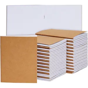 48-Pack Small Blank Notebooks Bulk - 4.25 x 5.5 in Brown   - Mini Journals Bulk Notebooks for  Sketching & Journaling