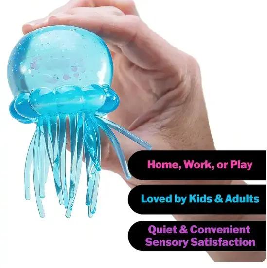 Needoh Jelly Squish - Soft Gel Filled Sensory Squeeze Toy, Stretchy Elastic Squishy Stress Relief Ball, Calming Anxiety Reducing Hand Fidget, Cute Relaxing Jelly Texture, Fun Portable Handheld Squeeze Toy Gift for All Ages