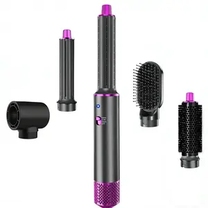 5-In-1 Hair Dryer Brush Set, Hot Air Styler, Curling Wand, Hair Straightening Tool, Smooths and Dries Hair, Hcs-Plus Model, Hair Dryer Straightener