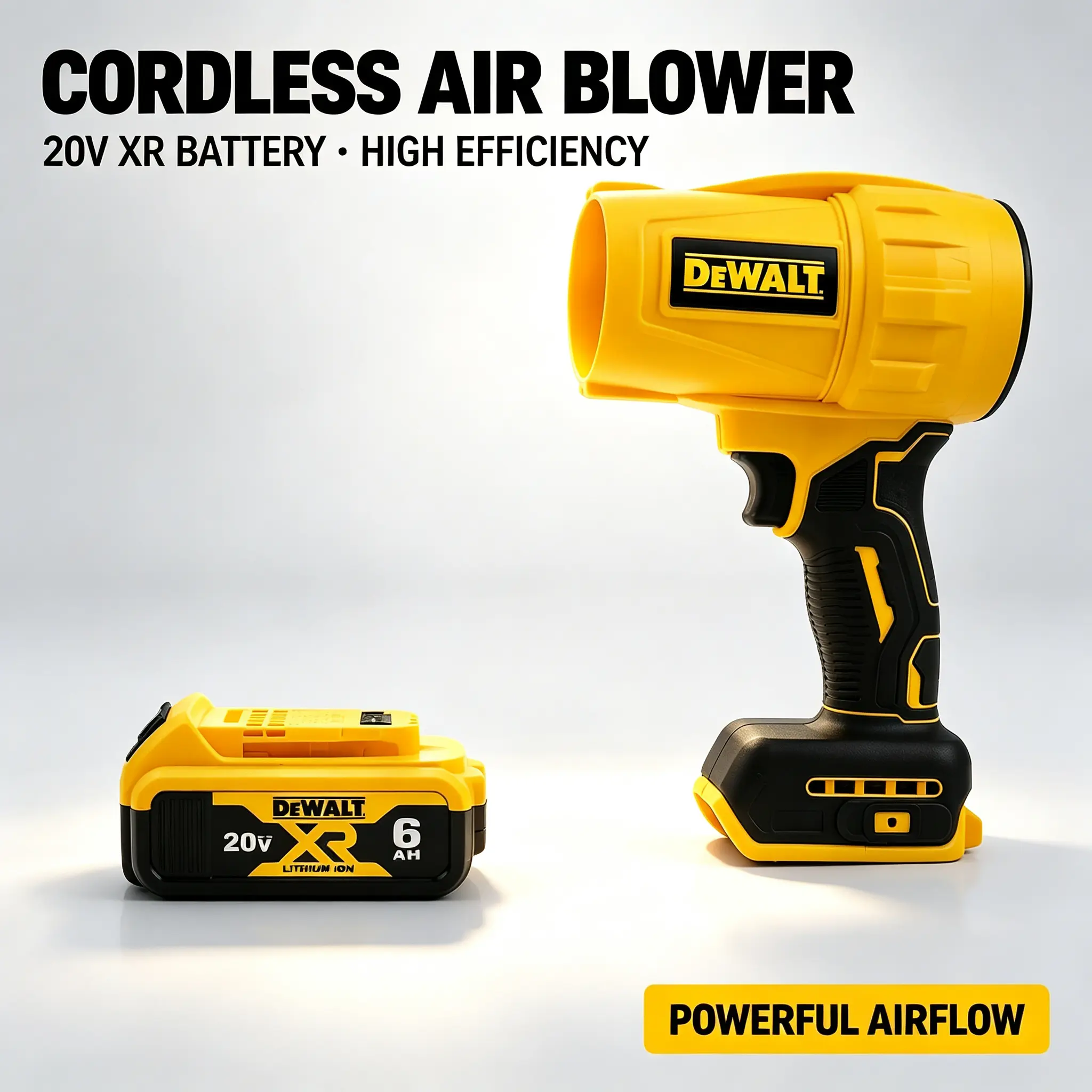 DEWALT 20V XR Cordless Blower Kit | Includes 6.0Ah Battery and Charger | Lightweight Air Blower for Auto Detailing, Garage & Yard Cleaning Jobs