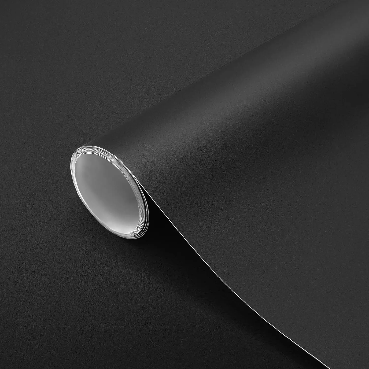 Classic Matte Black Thick PVC Vinyl Contact Paper, 16in x 78.7in Waterproof Self-Adhesive Film, No Residue Long-Lasting Peel-and-Stick Wallpaper for Bedroom, Cabinet Decor