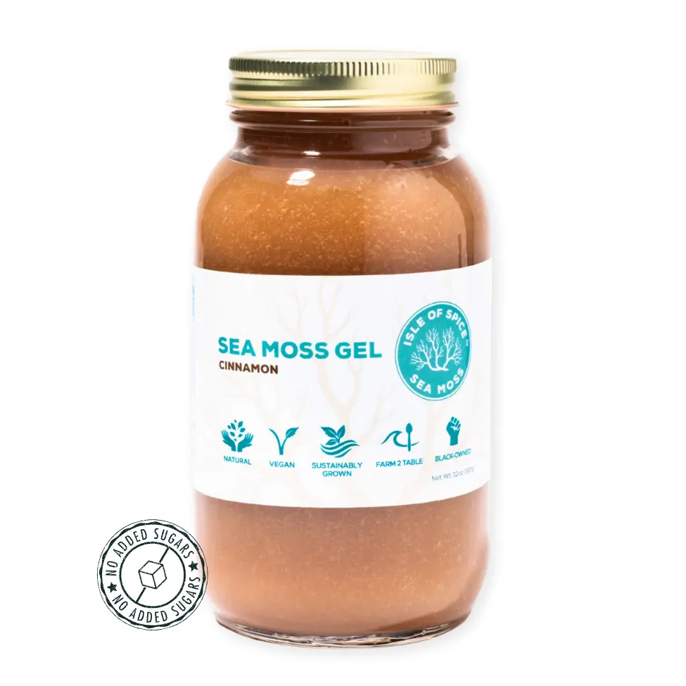 Isle of Spice Sea Moss Gel – Cinnamon Infused (16 oz, Sustainably Grown)