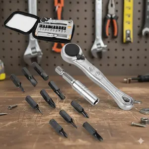 26-in-1 Ratcheting Screwdriver Set, Mini Portable Bike Repair Kit for Outdoor Cycling Emergency, Waterproof Shockproof Durable Tool Kit, Travel Essential Hardware Tools with Compact Storage, Home Outdoor Sports Repair Equipment