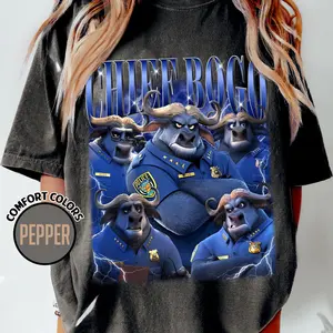 Cartoon Animal Graphic T-Shirt, Buffalo Character Tee, Family Matching Shirt, Vacation Outfit, Streetwear Style #cartoontee #familymatching #vacationoutfit #streetwearstyle #graphictee #viralshirt