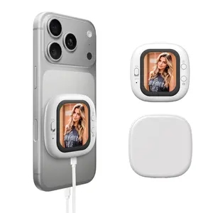 Magnetic Phone Vlog Selfie Monitor Screen, Magnetic Mount for Magsafe, Rear Camera for Selfie Vlog Live Stream, iPhone & Android Compatible, Magnetic Smartphone Holder