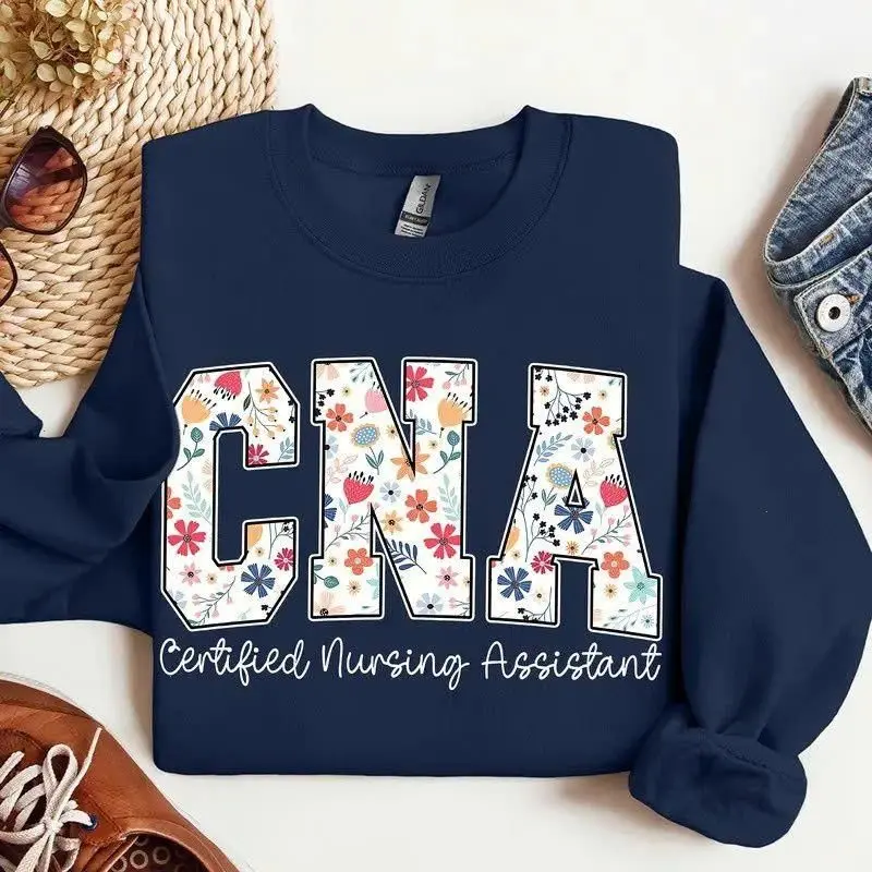 Floral CNA Sweatshirt, Certified Nursing Assistant Crewneck, Cute Nurse Shirt, Nursing Appreciation Gift, Cozy Medical Top