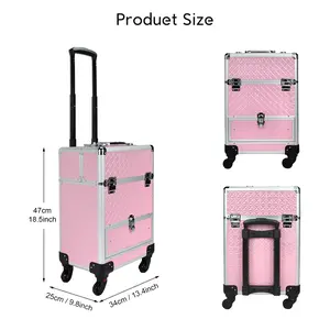 Large Makeup Trolley Case